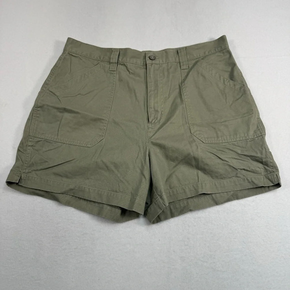 Bill Blass Chino Shorts Womens Size 14 Taupe Green High Rise - Picture 1 of 8